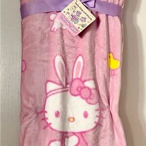 Hello Kitty Pink Sanrio Easter blanket throw 60 x 70